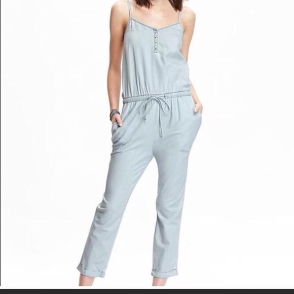 old navy denim jumpsuit